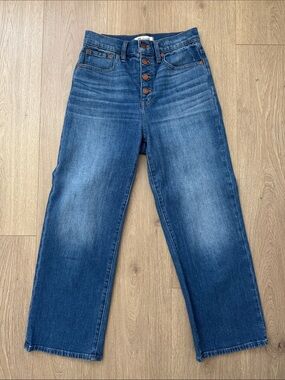 Madewell Slim Wide-leg Crop - Medium Blue Wash